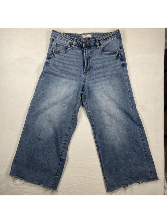 Denim - Oat New York Wide Leg Jeans Women's Size 12/31 High Rise Pockets Crop Fit Baggy